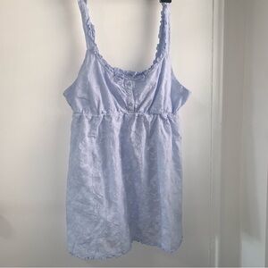 Aerie off duty embroidered  Light Blue Lace Dress